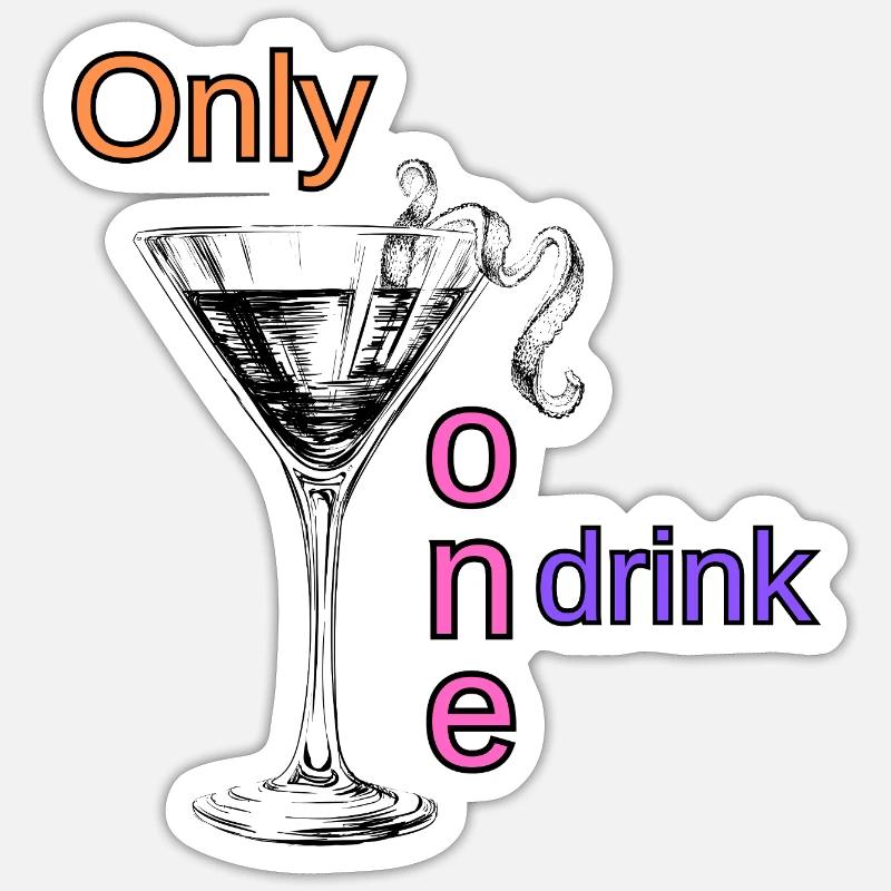 Online one drink Mädelsabend Sticker Größe S (10 x 10 cm)