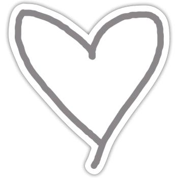 Herz grau Geschenkidee Liebe verliebt - Sticker Größe S (10 x 10 cm) - Mattweiß - Vorne