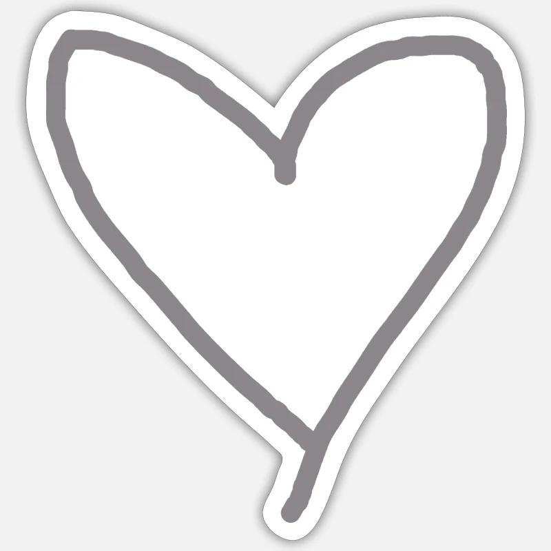 Herz grau Geschenkidee Liebe verliebt Sticker Größe S (10 x 10 cm)
