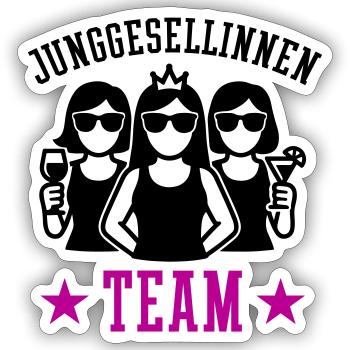 Junggesellinnen Team Jga - Sticker Größe S (10 x 10 cm) - Mattweiß - Vorne