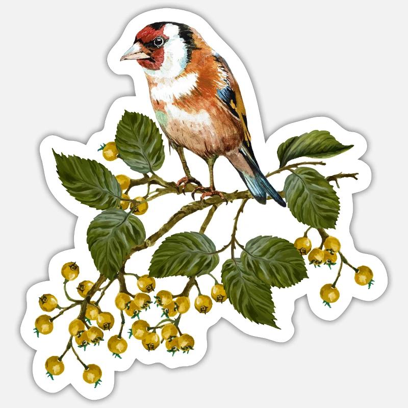 Bunter Vogel - Sticker Größe S (10 x 10 cm) - Mattweiß