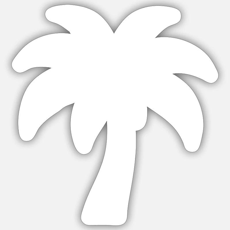 Icône de palmier - Sticker taille S (10 x 10 cm) - blanc mat