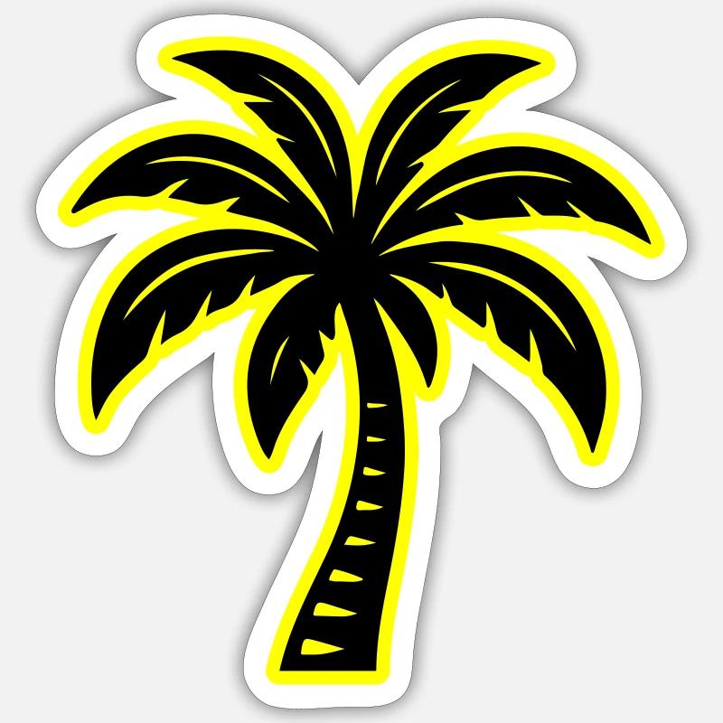 Icône de palmier - Sticker taille S (10 x 10 cm) - blanc mat