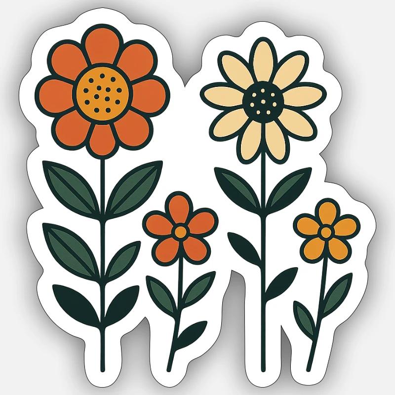 image fleurs Sticker taille S (10 x 10 cm)