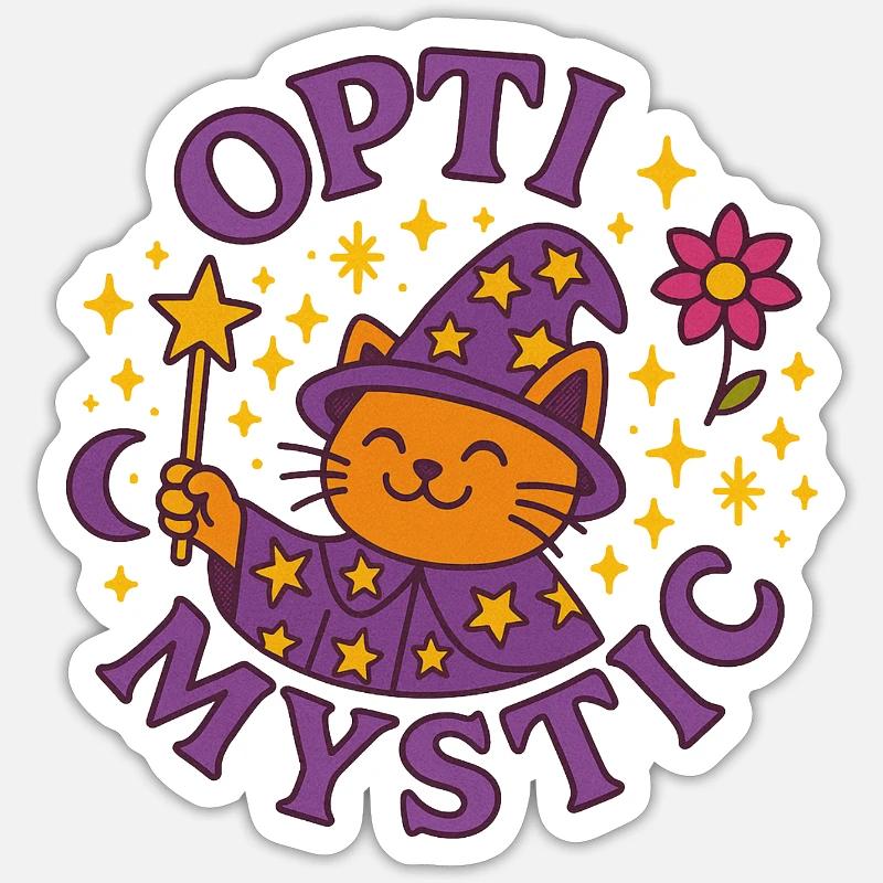 Opti Mystic - Sticker taille S (10 x 10 cm) - blanc mat