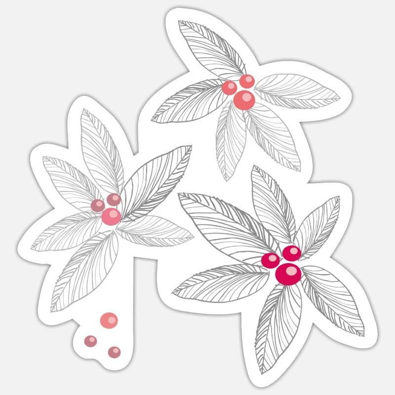 Blüten mit Perlen - Sticker Größe S (10 x 10 cm) - Mattweiß