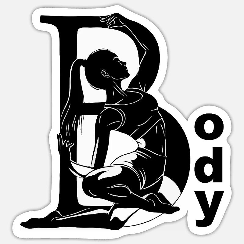 Corps gracieux - Sticker taille S (10 x 10 cm) - blanc mat
