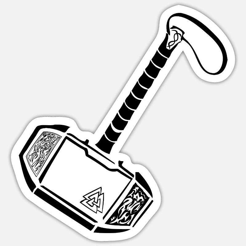 Mjölnir new look - Sticker size S (10 x 10 cm) - white matte