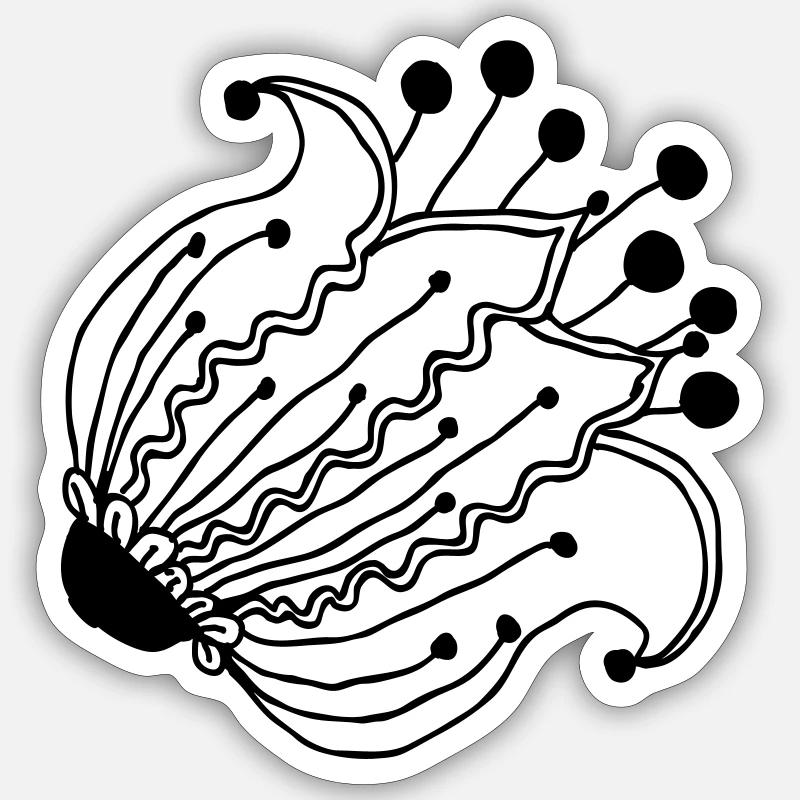 Flower bud flower - Sticker size S (10 x 10 cm) - white matte