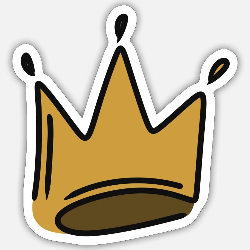 Krone2 - Sticker Größe S (10 x 10 cm) - Mattweiß