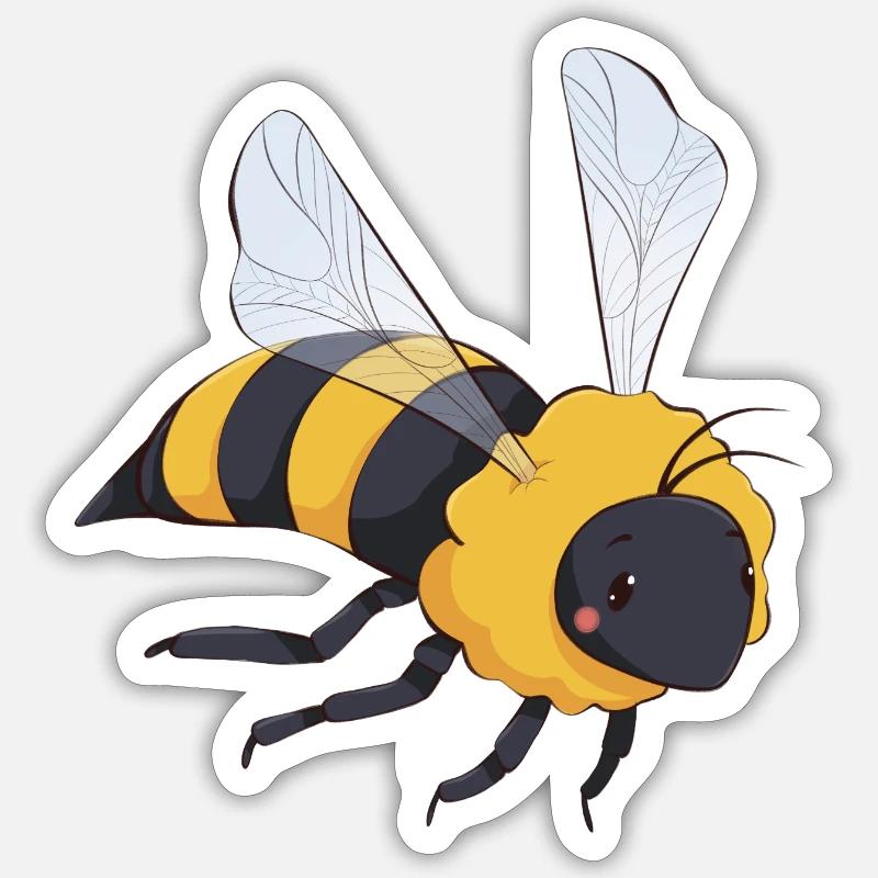 Bee - Sticker size S (10 x 10 cm) - white matte