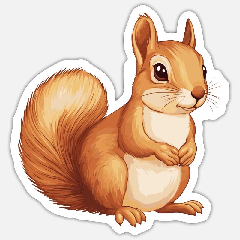 Écureuil - Sticker taille S (10 x 10 cm) - blanc mat