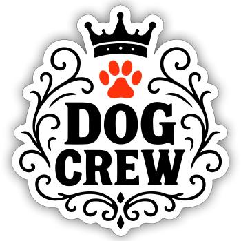 Hunde Crew - Sticker Größe S (10 x 10 cm) - Mattweiß - Vorne