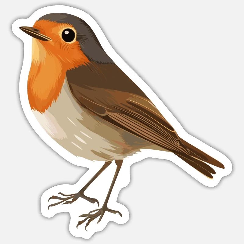 Rotkehlchen Sticker Größe S (10 x 10 cm)