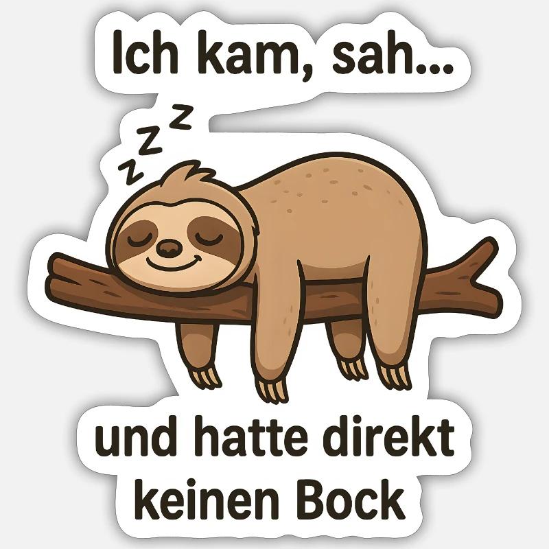 Sloth Sloth Office Work Colleague Late Riser Sticker size S (10 x 10 cm)