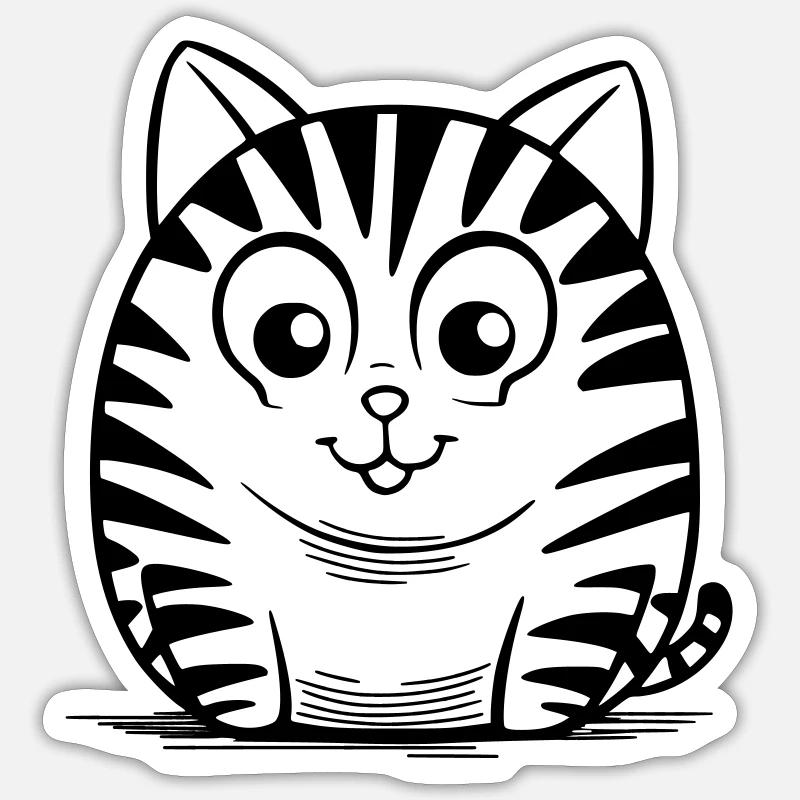 Funny cat as vector illustration Sticker size S (10 x 10 cm)