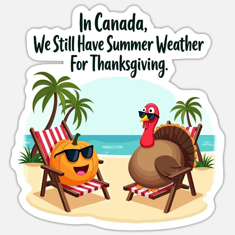 L’été au Canada - Sticker taille S (10 x 10 cm) - blanc mat