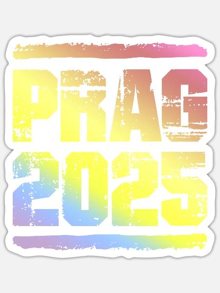 Prag 2025 Bunt - Sticker Größe S (10 x 10 cm) - Mattweiß