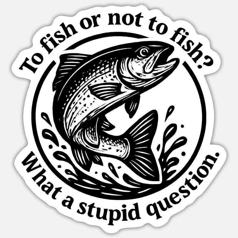 Fish Source Question Motive - Sticker size S (10 x 10 cm) - white matte