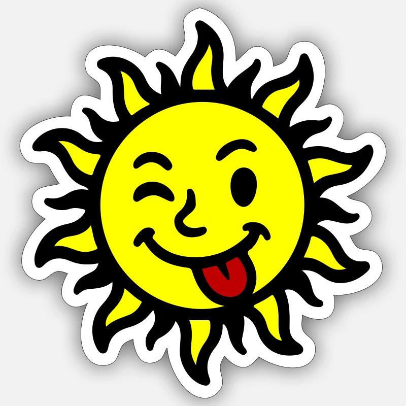 Sun Comic Summer - Sticker size S (10 x 10 cm) - white matte