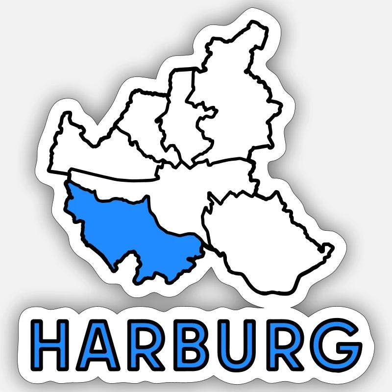 Harburg, un quartier de Hambourg Sticker taille S (10 x 10 cm)