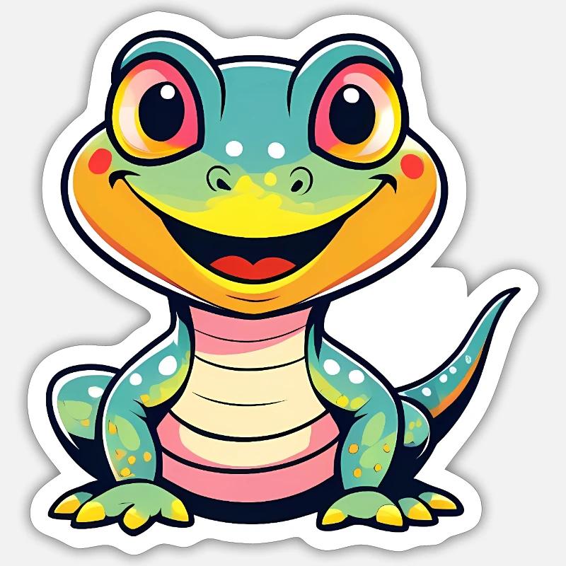 Dino mignon Sticker taille S (10 x 10 cm)