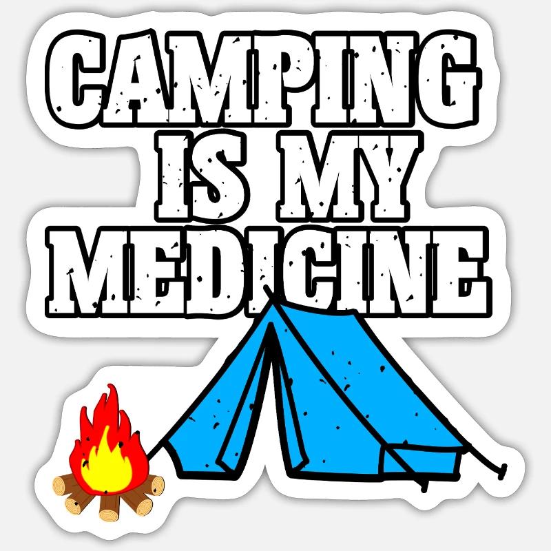 Médecine de camping - Sticker taille S (10 x 10 cm) - blanc mat
