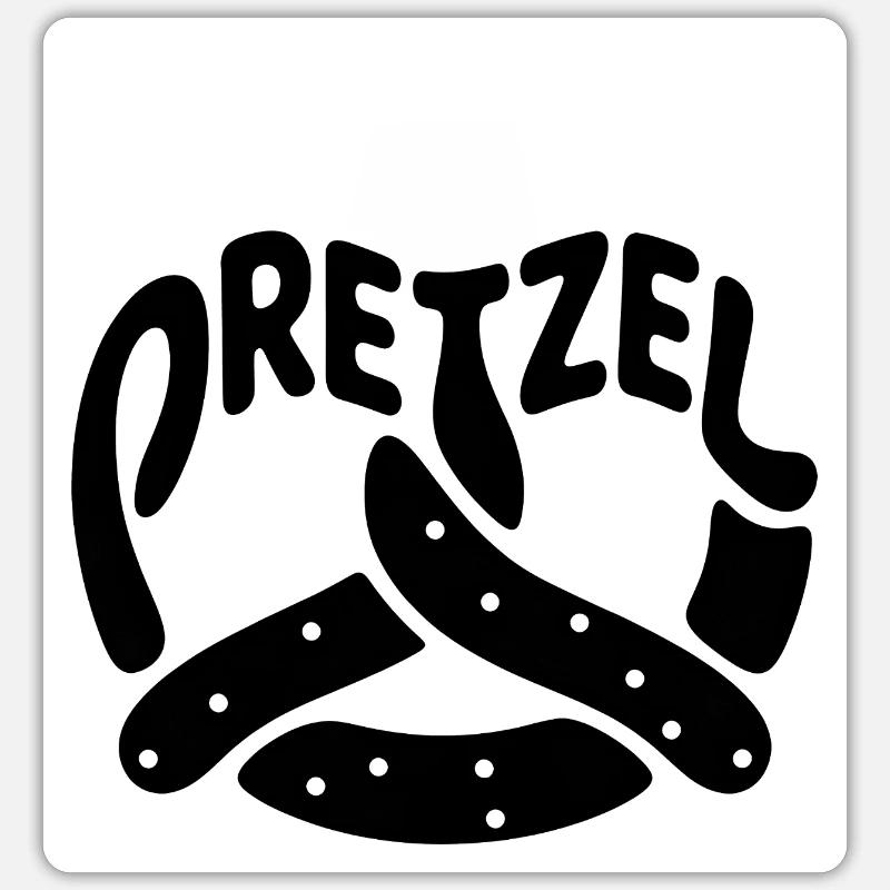 Pretzel - Cool Bakery Logo - Sticker size S (10 x 10 cm) - white matte