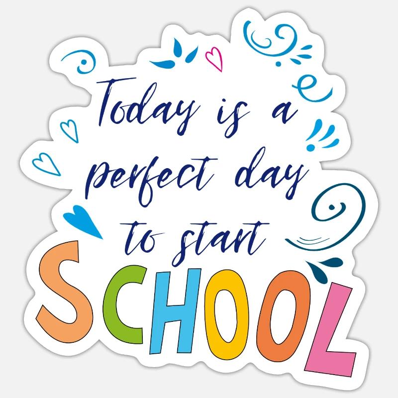 School Time - Sticker Größe S (10 x 10 cm) - Mattweiß