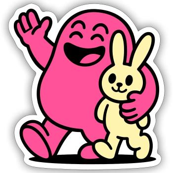 Happy Friends! - Sticker size S (10 x 10 cm) - white matte - Front