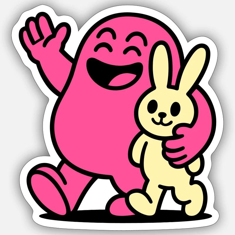 Happy Friends! - Sticker size S (10 x 10 cm) - white matte