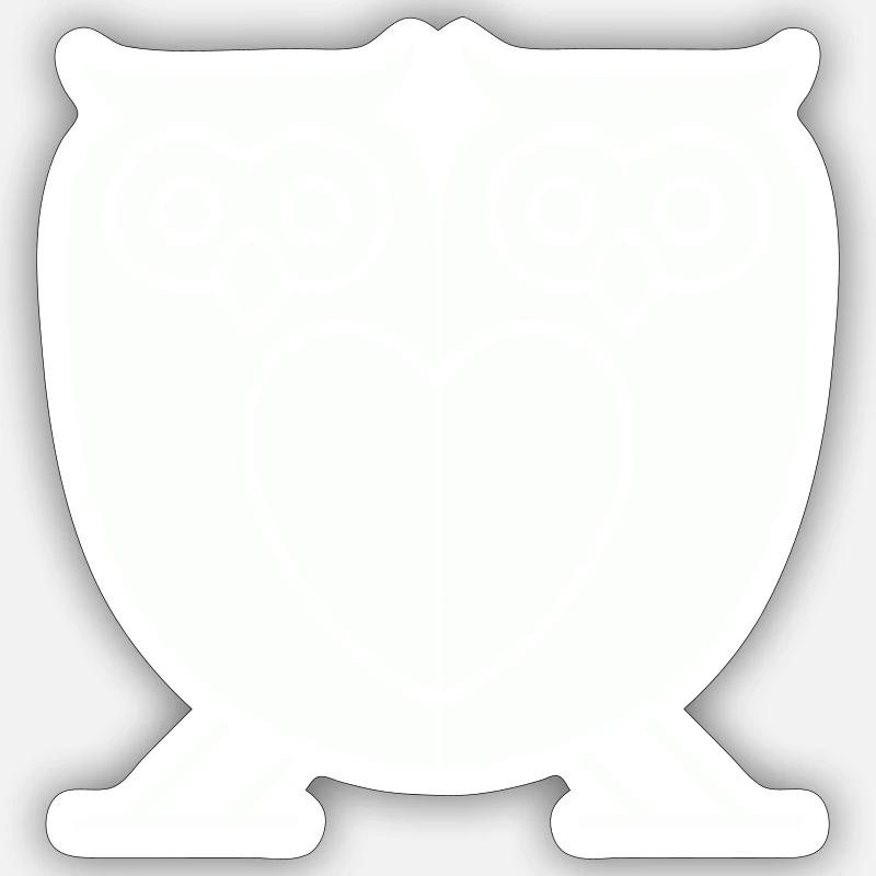 Hiboux 2 - Sticker taille S (10 x 10 cm) - blanc mat