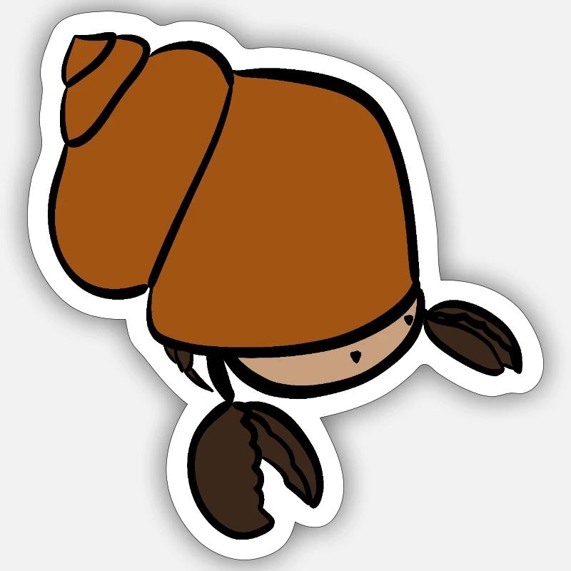 Chestnut Hermit Crab Sticker size S (10 x 10 cm)