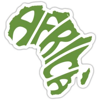 Afrika Karte Word Art - Sticker Größe S (10 x 10 cm) - Mattweiß - Vorne
