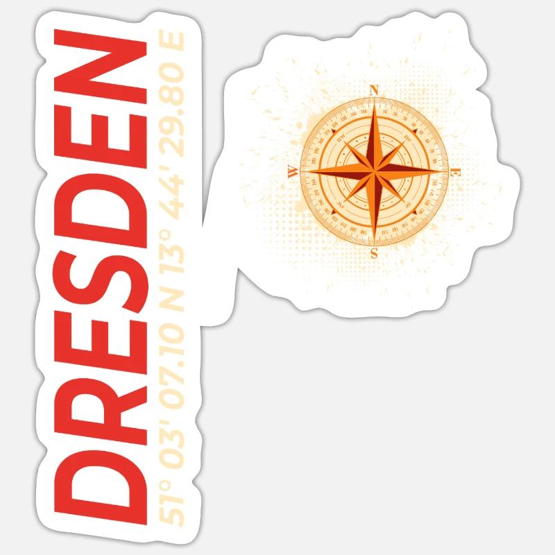 Dresden - Sticker Größe S (10 x 10 cm) - Mattweiß