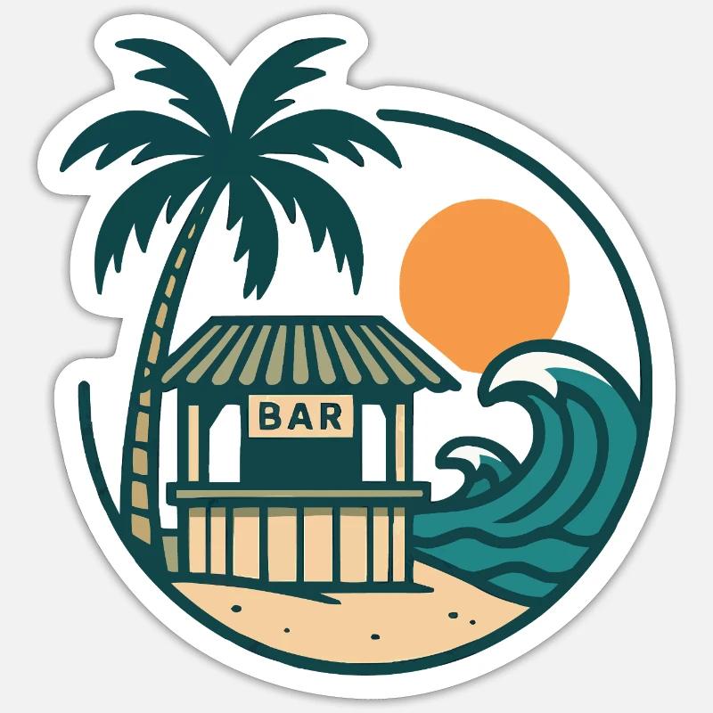 Island Beach Bar - Sticker size S (10 x 10 cm) - white matte