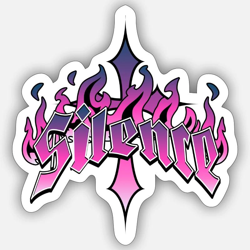Silence Gothique Sticker taille S (10 x 10 cm)