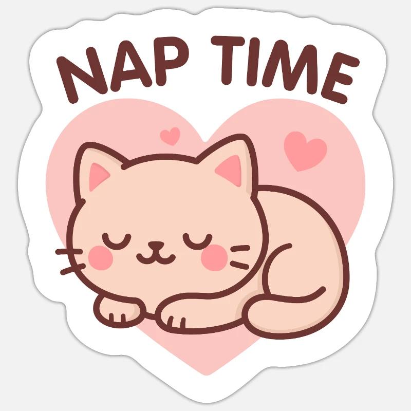 L’heure de la sieste - Sticker taille S (10 x 10 cm) - blanc mat