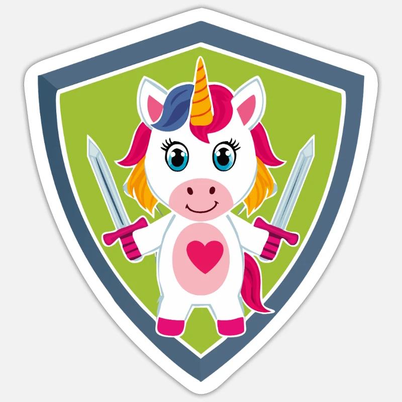 Einhorn Schutzengel - Sticker Größe S (10 x 10 cm) - Mattweiß