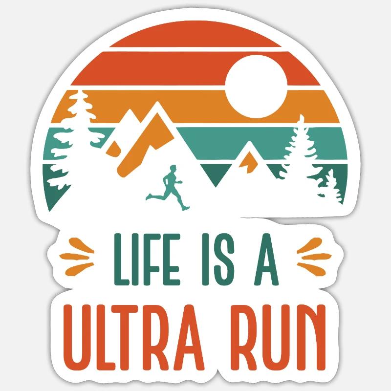 Das Leben ist ein Ultra-Run Sticker Größe S (10 x 10 cm)