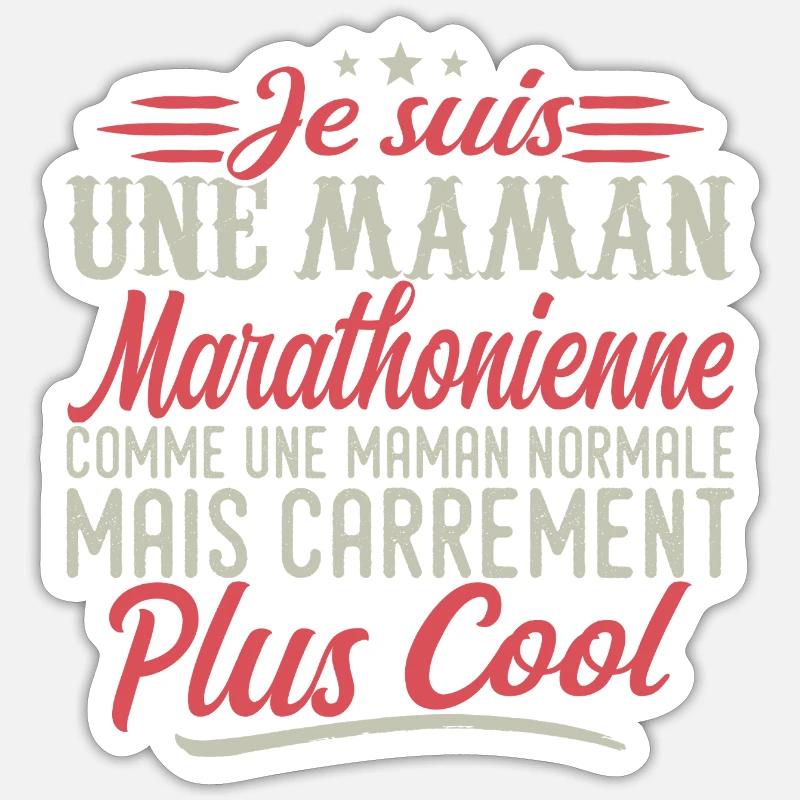 Ich bin eine Marathon-Mama, ausgesprochen cool Sticker Größe S (10 x 10 cm)