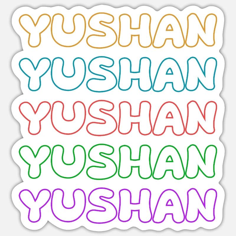 Yushan - Sticker taille S (10 x 10 cm) - blanc mat