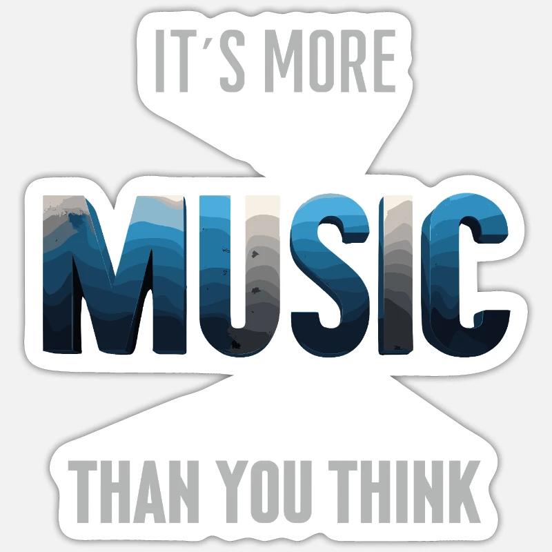 Musique - Sticker taille S (10 x 10 cm) - blanc mat