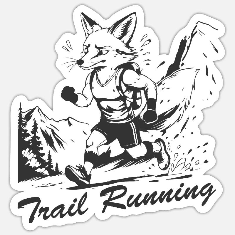 Trailrunning - Sticker Größe S (10 x 10 cm) - Mattweiß
