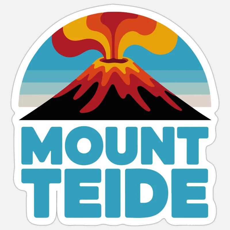 Teide Radfahren Vulkan Kunst - Sticker Größe S (10 x 10 cm) - Mattweiß