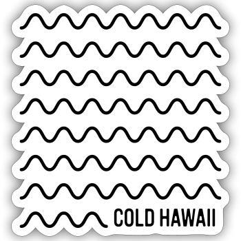 Cold Hawaii Waves - Sticker Größe S (10 x 10 cm) - Mattweiß - Vorne