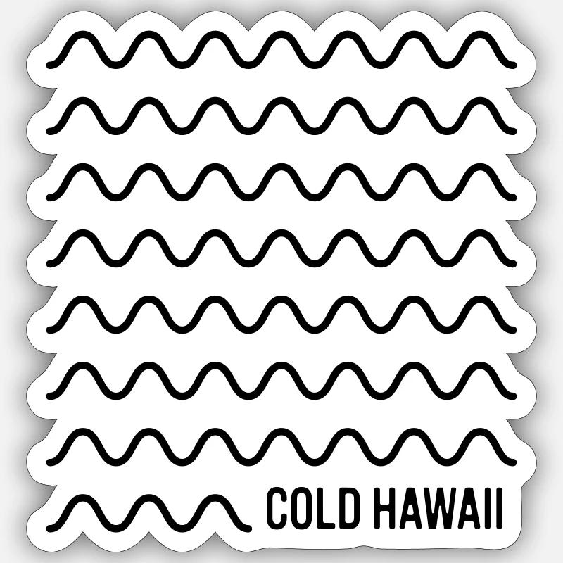 Cold Hawaii Waves Sticker Größe S (10 x 10 cm)