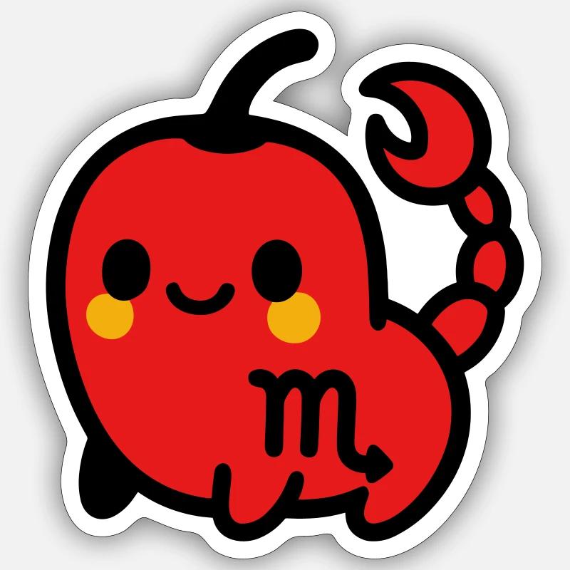 Süßer Chili Skorpion - Sticker Größe S (10 x 10 cm) - Mattweiß