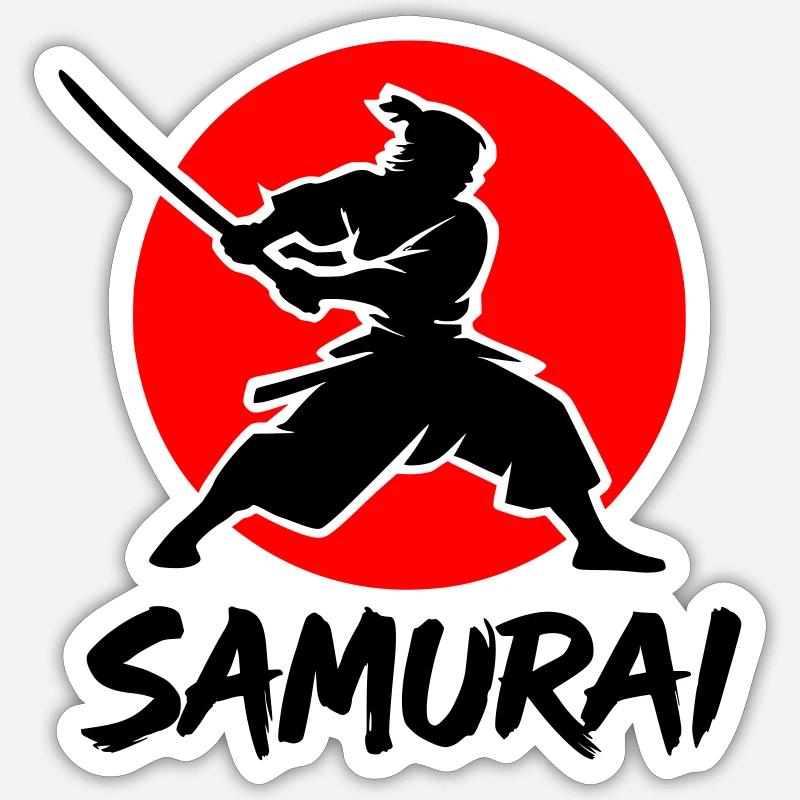 Samurai - Sticker Größe S (10 x 10 cm) - Mattweiß