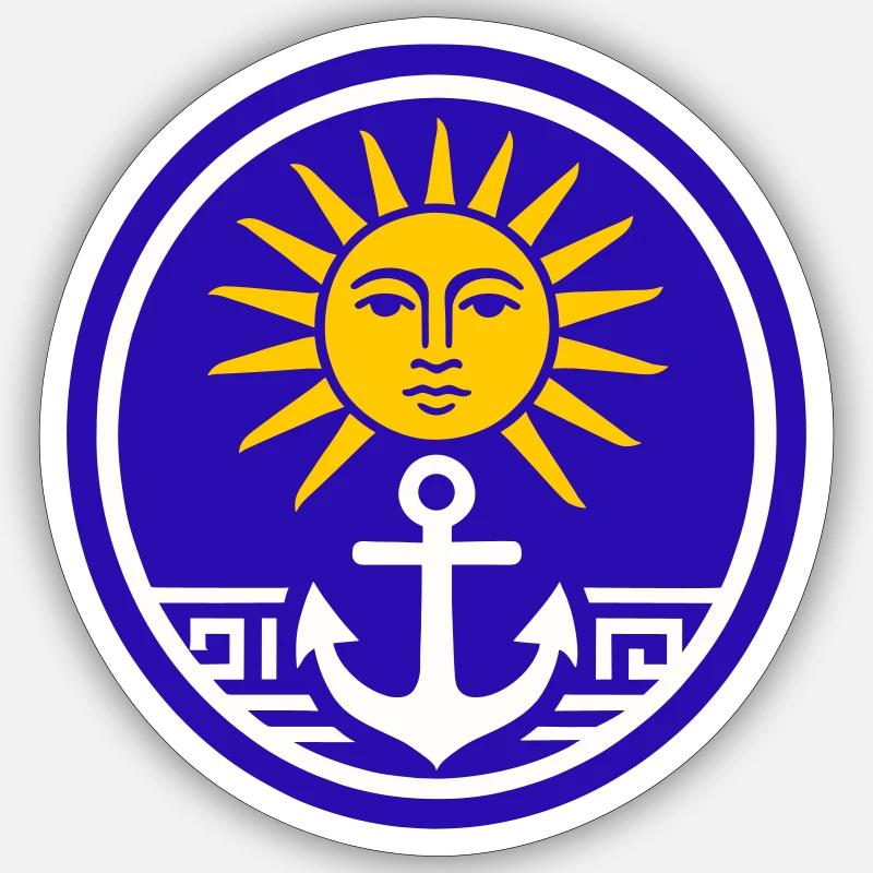 Grèce Soleil - Sticker taille S (10 x 10 cm) - blanc mat